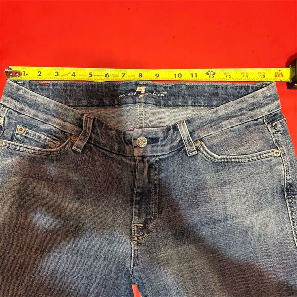 7 For All Mankind Women's‎ Light Wash Denim Capri Jeans Size 30 Blue - Picture 5 of 10